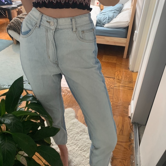 two tone boyfriend jeans